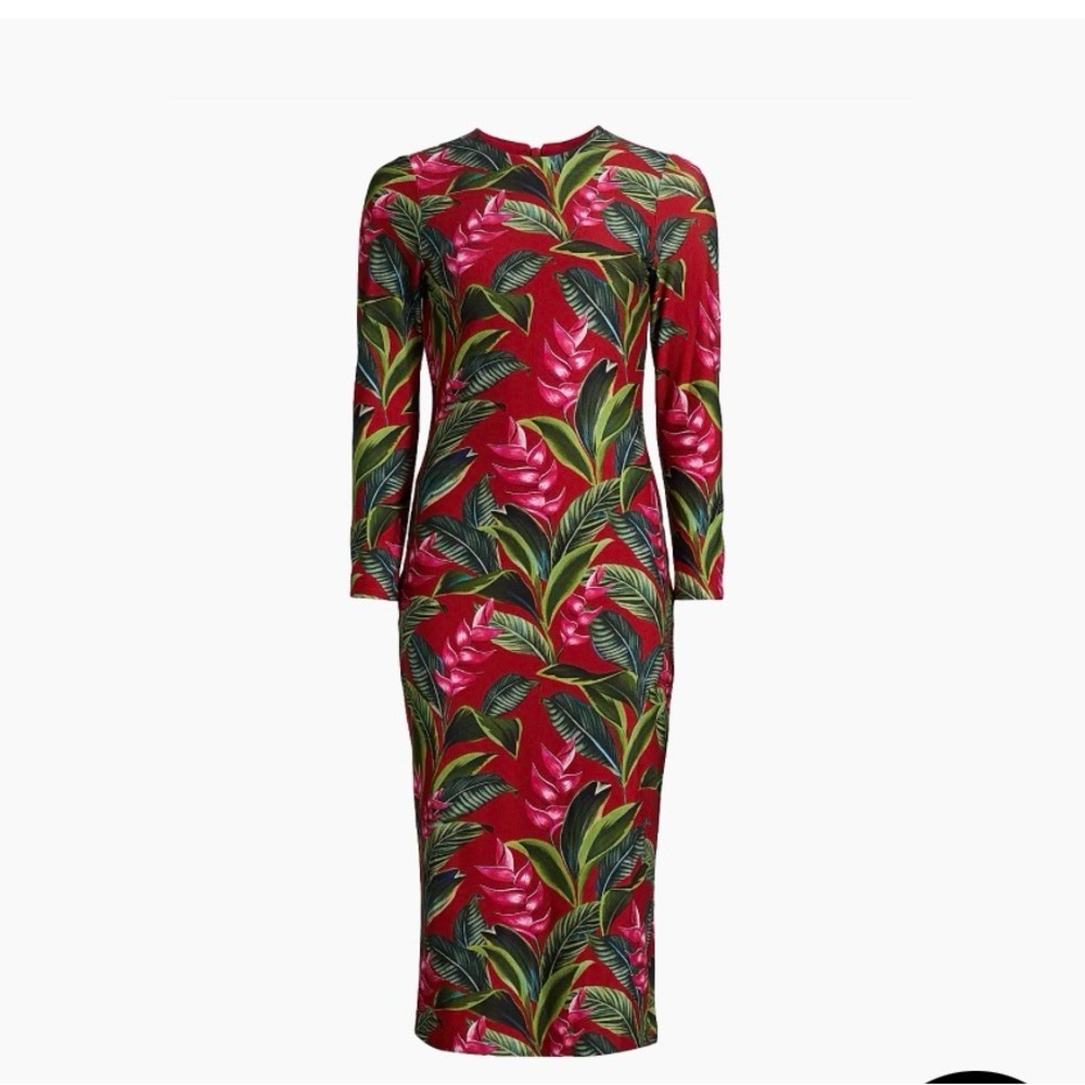 Farm Rio Dream Garden Jersey Midi-Dressed
